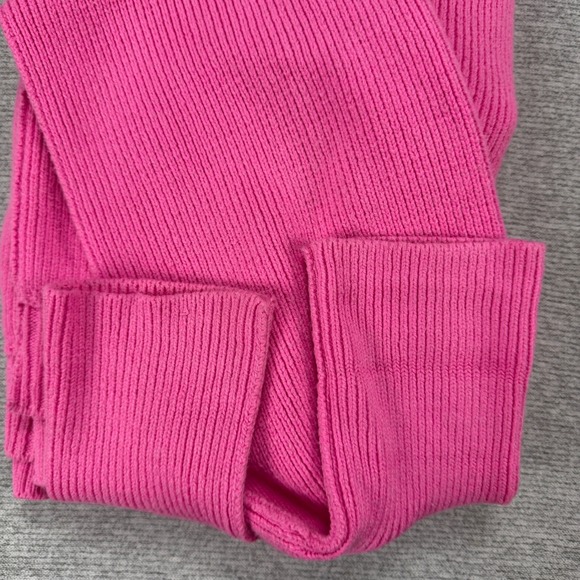 Free People Hot Pink Ribbed Knit Crop Sweater Mock Neck Boxy Mens M - Picture 10 of 16